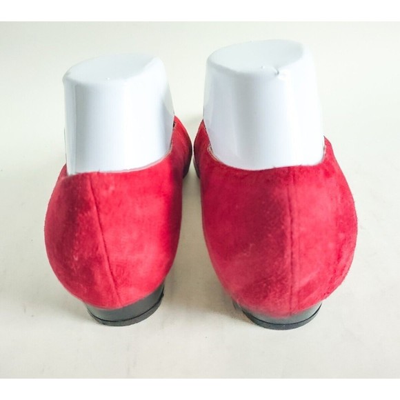Vintage Sesto Meucci Of Florence Red Suede Flats Women's size 8 B Made in Italy - Picture 7 of 9